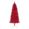 6.5 ft Pre-Lit Red Flocked Pine Artificial Christmas Tree, 200 Clear Lights